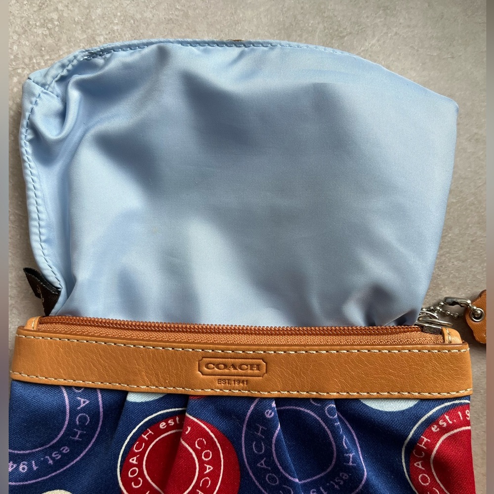 Like New Red and Blue Coach Wristlet - Picture 10 of 13